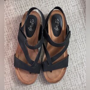 Eurosoft Black Strappy Sandals for Women